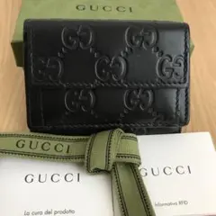 美品　GUCCI グッチ マイクロGG柄　三つ折り財布　ミニ財布　コインケース