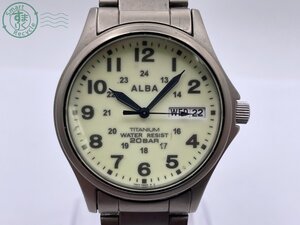 BA0603059　△SEIKO セイコー 7N43-0AE0 ALBA アルバ 腕時計 アナログ クオーツ 3針 デイデイト ラウンド シルバー系 現状品