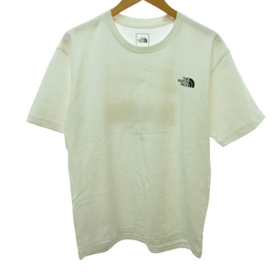 ザノースフェイス THE NORTH FACE 美品 Tシャツ カットソー プリント NT32136R 半袖 白 ホワイト Lサイズ 0123 IBO46 メンズ