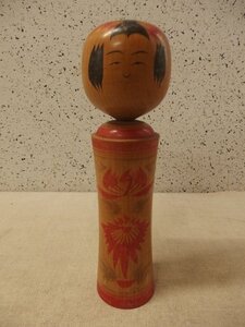 0640554s【佐藤賀宏 鳴子系 伝統こけし】木工/工芸品/置物/H31cm程/中古品