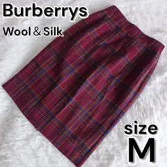 【希少】Burberrys ヴィンテージ ノバチェック ウール×シルクスカートM