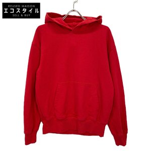 DIESEL ディーゼル レッド S-MACS-HOOD-MEGOVAL ビッグロゴ プルオーバーフーディ レッド S トップス コットン メンズ 中古