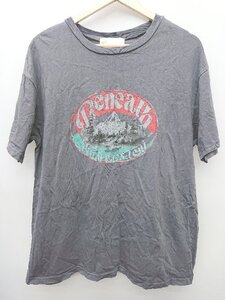 ◇ nemne store ネンネストア プリント カジュアル 半袖 Tシャツ カットソー サイズL ダークグレー レディース P