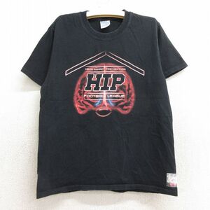 【30%OFF】古着 半袖 ビンテージ Tシャツ キッズ ボーイズ 子供服 00s HIP 脳 フットボール コットン クルーネック 黒 ブラック 24jul2 3OF