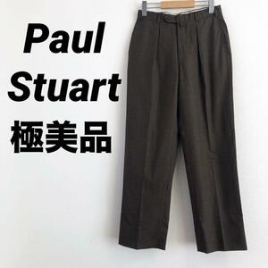 極美品　Paul Stuart　ポールスチュアート　パンツ　ズボン　ベージュ羊毛