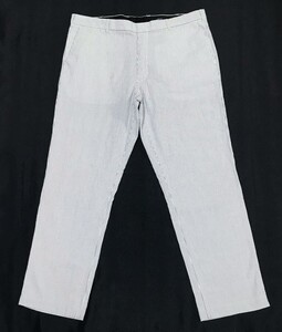 【美品】J.CREW THOMPSON PANTS ジェイクルー シアサッカー ストライプパンツ メンズW38 白 青 コットン 薄手 スラックス ワイド 正規