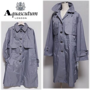 《Aquascutum LONDN アクアスキュータム》新品訳有 フード取り外し可能 超耐久性素材使用 レインコート レインウェア 保存袋付 M~L A9910