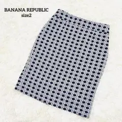 BANANA REPUBLIC スカート　タイト　膝丈　幾何学模様　柄