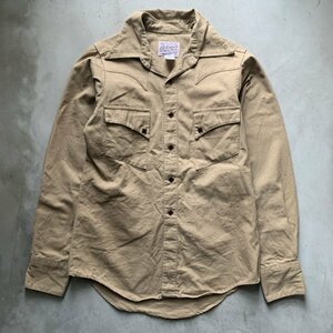 【XS or Ladies】USA製 Rockmount 長袖ウエスタンシャツ ベージュ■ビンテージ オールド レトロ アメリカ古着 ロックマウント レディース