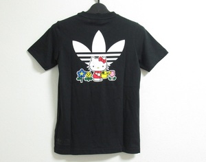 adidas Originals ハローキティ 半袖 Tシャツ 黒 ブラック 150 アディダス オリジナルス キティちゃん 花 キッズ レディース II0858