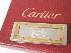 箱付 カルティエ マネークリップ コンビ T1220332 シルバーカラー×ゴールドカラー CARTIER 2Cマーク