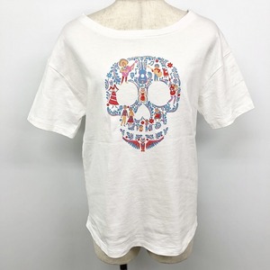 BEAUTY＆YOUTH UNITED ARROWS × DISNEY コラボ Tシャツ メキシカンスカル カラベラ 丸裾 半袖 日本製 綿100% S ホワイト 白 レディース