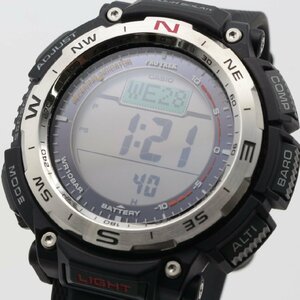 4879▲ CASIO 腕時計 PRO TREK PRW-3400-1JF 10気圧防水 電波 ソーラー 方位/気圧/高度/温度計 ワールドタイム メンズ ブラック【0729】