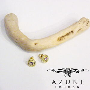 AZUNI アズニ アメジスト付きスタッドピアス レディース ゴールド 新品 未使用 通販 海外 ブランド キャサリン妃 １粒 天然石 正規品