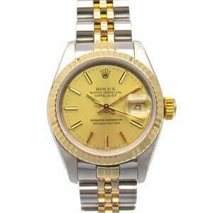 ロレックス デイトジャスト 91番 ブランドオフ ROLEX K18（イエローゴールド） 腕時計 K18/SS 中古 レディース