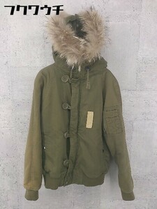 ■ ◎ BEAMS BOY ビームス ボーイ ラクーンファー付き 長袖 ジャケット カーキ系 レディース