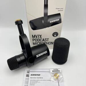 【美品】SHURE MV7X-J ブラック ポッドキャスト マイクロホン XLR出力 シュア 本体