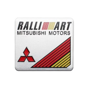 【ゆうパケット送料込】RALLI ART(ラリーアート) エンブレムプレート 縦5.5cm×横6cm アルミ製 三菱