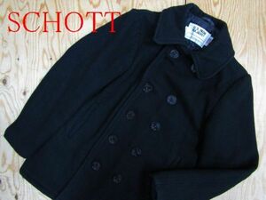 ★ショット Schott★メンズ U.S.740N メルトンウール ピーコート ブラック 36 USA製★R60609050A