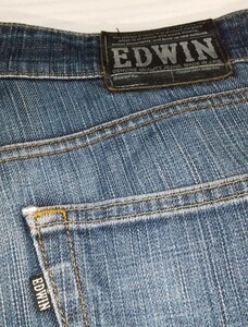 ☆EDWIN 503 日本製サイズ30×33 黒ラベル牛革ブルー紺デニム ロング洗濯済パンツ長ズボン ボトムス ジーパン エドウィン商事JEANSジーンズ