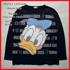 ディズニーヴィンテージ ドナルドダック ビッグフェイスロングスリーブTシャツ