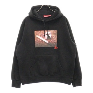 シュプリーム 23AW Mf Doom Hooded Sweatshirt MFドゥーム グラフィックプリントプルオーバースウェットパーカー フーディー ブラック