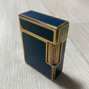 【中古品】S.T.Dupont デュポン ガスライター 喫煙具 喫煙グッズ ゴールド×ブルー アンティーク 都彭