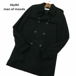 MofM man of moods マンオブムーズ 秋冬 中綿 ライナー★ メルトン ウール トレンチ コート Sz.1　メンズ 黒　A3T14719_C#N