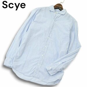 Scye サイ 通年 ストライプ★ 長袖 コットン シャツ Sz.38　メンズ 日本製　A4T09044_8#C