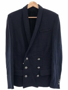 BALMAIN HOMME バルマン オム 14SS メタルボタン スウェットショールカラージャケット ネイビー 44