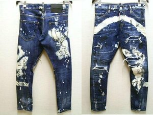 即決[42]DSQUARED2 17AW SEXY TWIST JEAN グラフィティー メッセージ 文字 デニム セクシーツイスト スリム S74LB0246 パンツ■4190