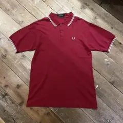 90s FRED PERRY コットン 半袖 ポロシャツ 42 赤