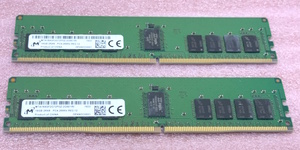 ○Micron MTA18ASF2G72PDZ-2G6E1 2枚セット *PC4-21300/DDR4-2666/PC4-2666V ECC REG/Registered 288Pin DDR4 RDIMM 32GB(16GB x2) 動作品