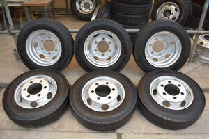 送料無料 215-70R17.5 118/116L YOKOHAMA スチールホイール付きTOPY DMDB 17.5×6.00 127 9 6穴両面再塗装 6本 セット