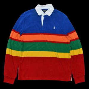 POLO RALPH LAUREN ポロラルフローレン 長袖ポロシャツ BLOCK STRIPE SWEATSHIRTS イエロータグ QR Sサイズ メンズ M902332