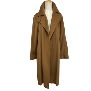 中古 マックスマーラ MaxMara カシミアコート ロングコート 白タグ キャメル イタリア製 レディース サイズ40