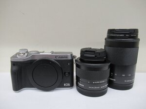 キヤノン Canon デジタルカメラ　EOS M6　28mm　55-200mmレンズ付き　中古　G12-56◎