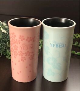 【越後水草】・:*+.未使用 希少 昭和レトロ.:+*Premium YEBISU エビスビール 夢色 ビアタンブラー2個セット 非売品