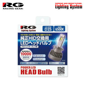 RG 純正HID交換用LEDヘッドバルブ ヘッドライト ロービーム用 D2S 6500K ホワイト プレマシー CW系 H22.7～H30.2 純正HB3/D2S/H11