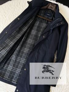 e37 【バーバリー騎士装飾!!】ノバチェック総柄!! 定価14万●超美品BURBERRY GOLF●薄手ジャンパー バーバリージップジャケット メンズ 