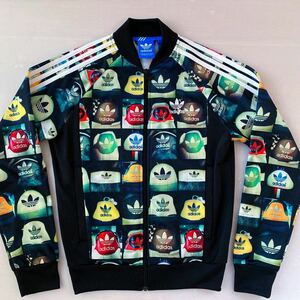 adidas Originals アディダス ジャージ トラックジャケット メンズM中古ピリング有 スニーカー柄 写真プリント tracksuit sneaker pattern