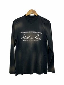 MARTINE ROSE◆長袖Tシャツ/XS/コットン/BLK/プリント