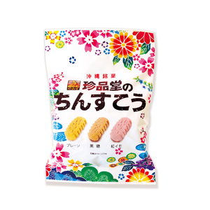 沖縄 お土産 珍品堂のちんすこう プレーン味 紅いも味 黒糖味 小袋ミックスちんすこう 6個入り