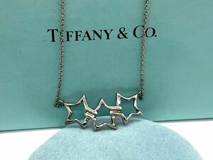 【F020】TIFFANY＆Co. ティファニー トリプルスター ネックレス SILVER シルバー SV925 星モチーフ b