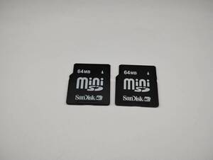 2枚セット　64MB　メガバイト　SanDisk　miniSDカード　メモリーカード