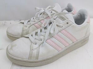 ◇ adidas W GRAND COURT FY893 ローカットスニーカー シューズ サイズ24ｃｍ ホワイト ピンク レディース E