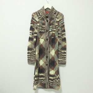 美品 Missoni ミッソーニ 総柄 カシミヤ100％ ロング丈 ニットコート カーディガン 38 マルチカラー 124