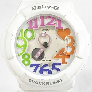 CASIO カシオ BABY-G ベビージー Neon Dial Series ネオンダイアルシリーズ 腕時計 クオーツ BGA-131-7B3 ホワイト 電池交換済 動作確認済