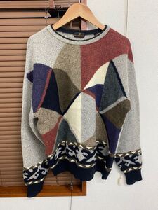 Nazareno Gabrielli ITALY ナザレノガブリエリdesign Knit デザインニット 柄ニット サイズL