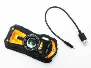 ■ 簡易動作のみ確認 ジャンク RICOH リコー WG-70 オレンジ デジタルカメラ アウトドアカメラ 防水 耐衝撃 防塵 耐寒 14m防水 ★2623